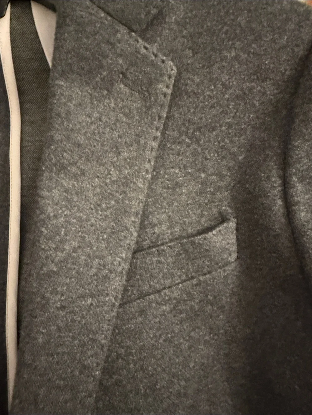 Men's Gray Knit Blazer - Classic Casual Tailored Jacket Slimfit
